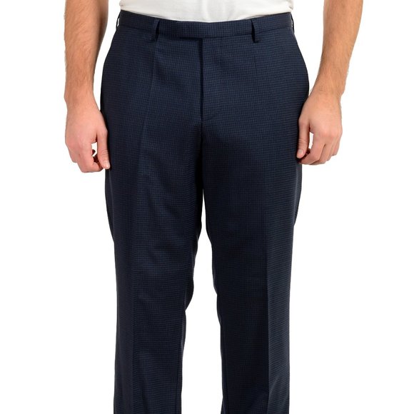 Hugo Boss Men's "Leenon1" Regular Fit 100% Wool Plaid Dress Pants US 36R IT 52 - Picture 1 of 6